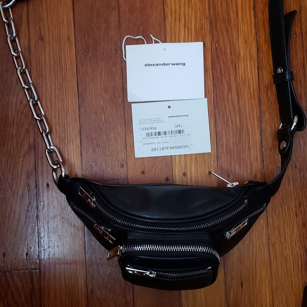 Alexander Wang Black Leather Attica Soft Fanny Pack Mini